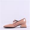 Wonders Fleur 2 Strap Low Heel Mary Jane - Nude Patent